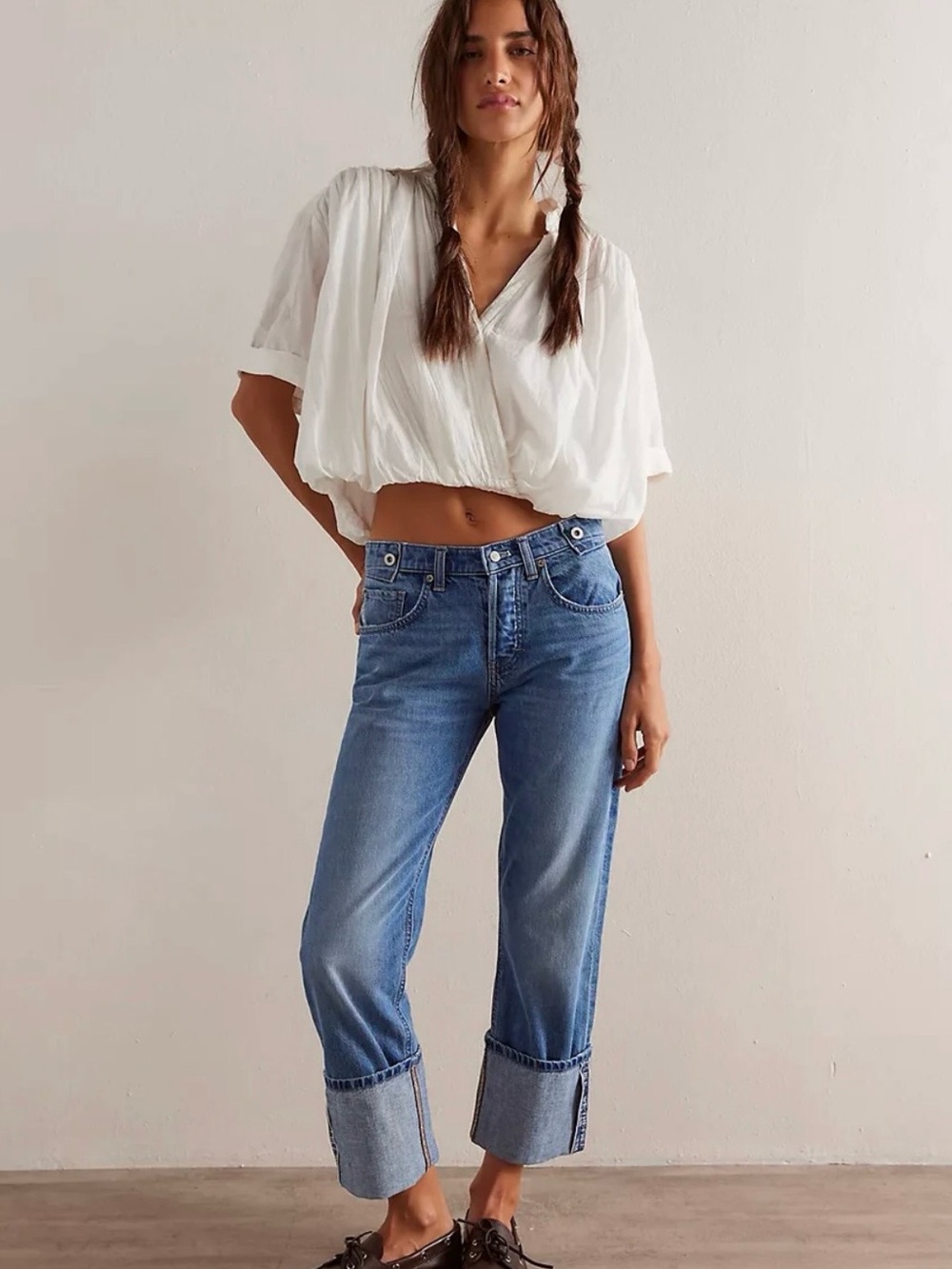 Free People Slade Slim Selvedge Jean - True Blue Size 25